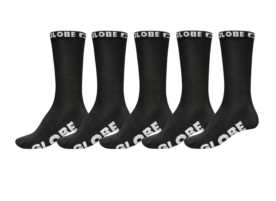 GLOBE BLACKOUT CREW SOCK 5 PACK - Boutique Homies
