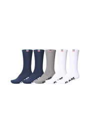 GLOBE WOVEN LOGO HI CREW SOCK 5 PACK - Boutique Homies
