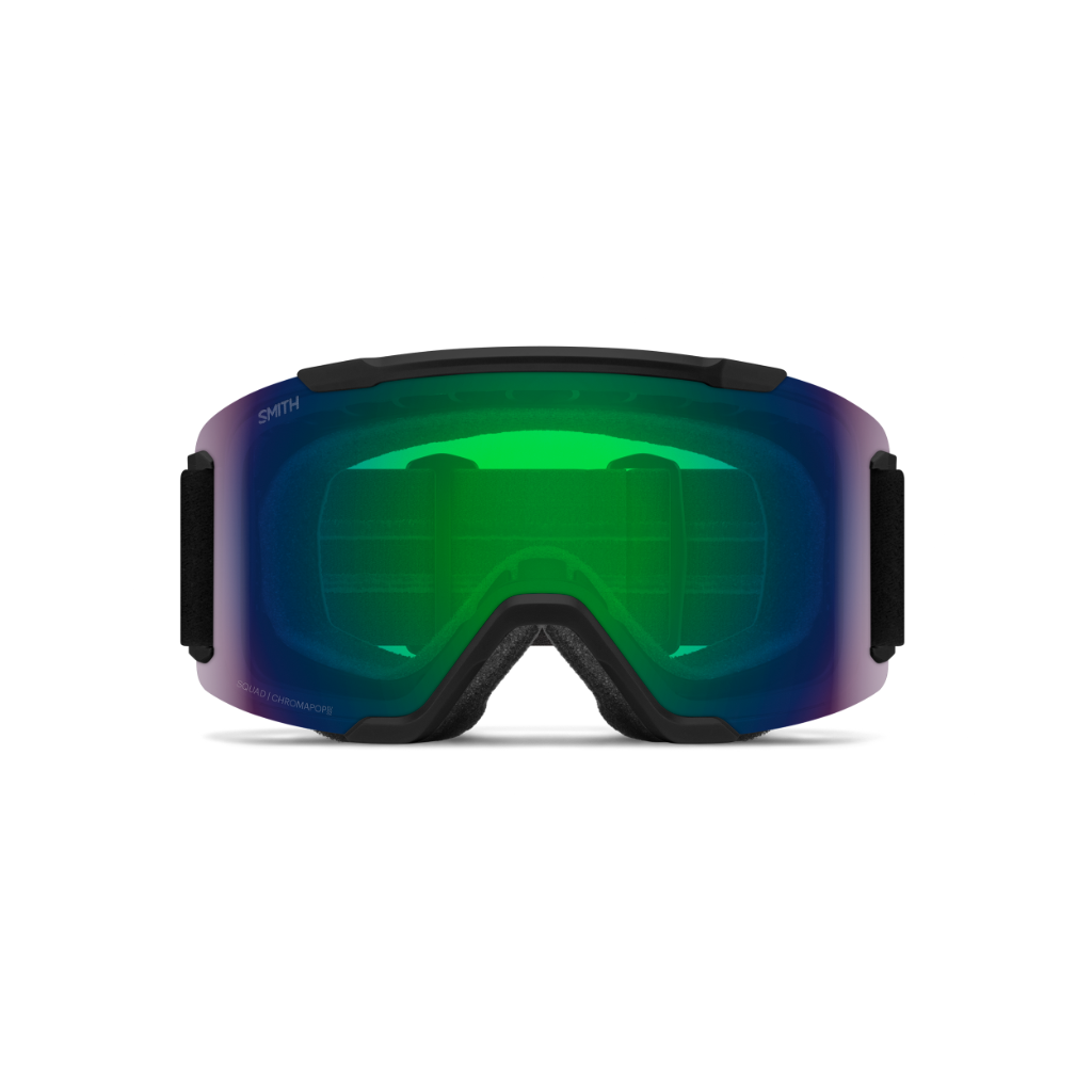 SMITH SQUAD GOGGLE BLACK ChromaPop Everyday Green Mirror - HOMIES