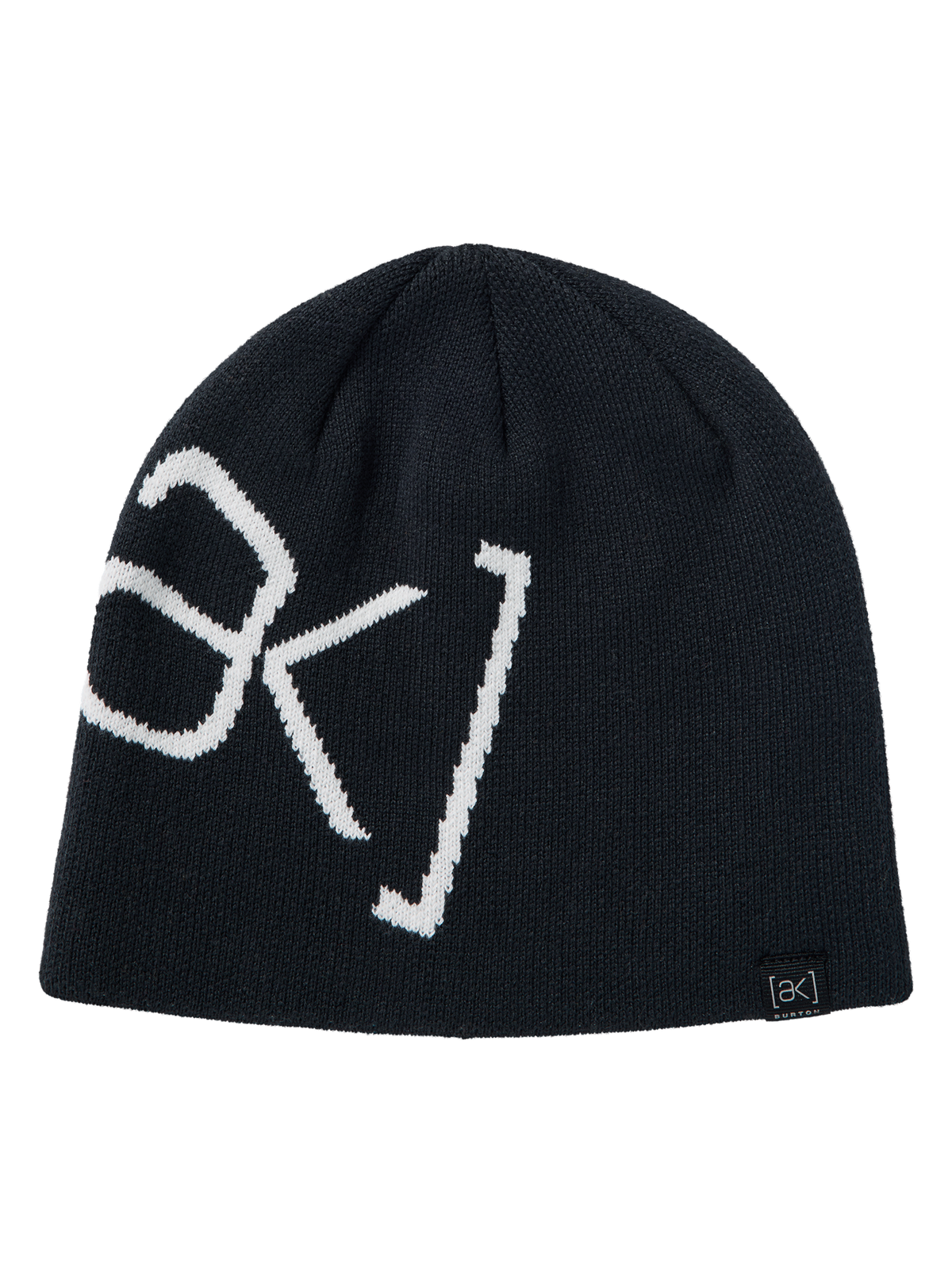 Tuque Burton [ak] Logo True Black, noire avec grand logo blanc — vue de face.