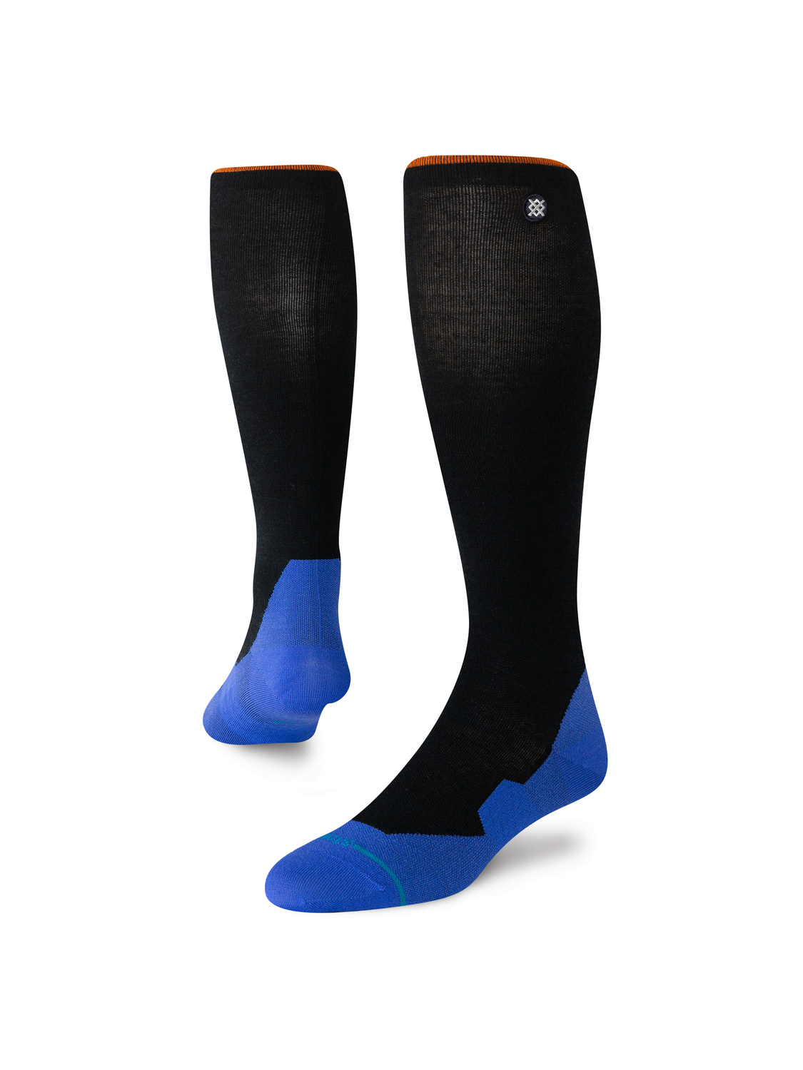Bas de neige Stance Two Tone Ultra Light Wool Black, pieds bleus — paire présentée en volume.