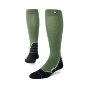 Bas de neige Stance Contrast Mid Wool Green, verts avec pieds noirs — paire présentée en volume.