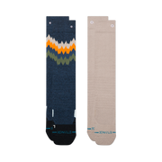 Ensemble de deux paires de bas pour enfant Stance Thompson Mid Poly Navy Heather — deux paires à plat, une à chevrons et une unie.