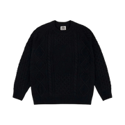 SOUVENIR ENGINEERED CABLE KNIT SWEATER BLACK
