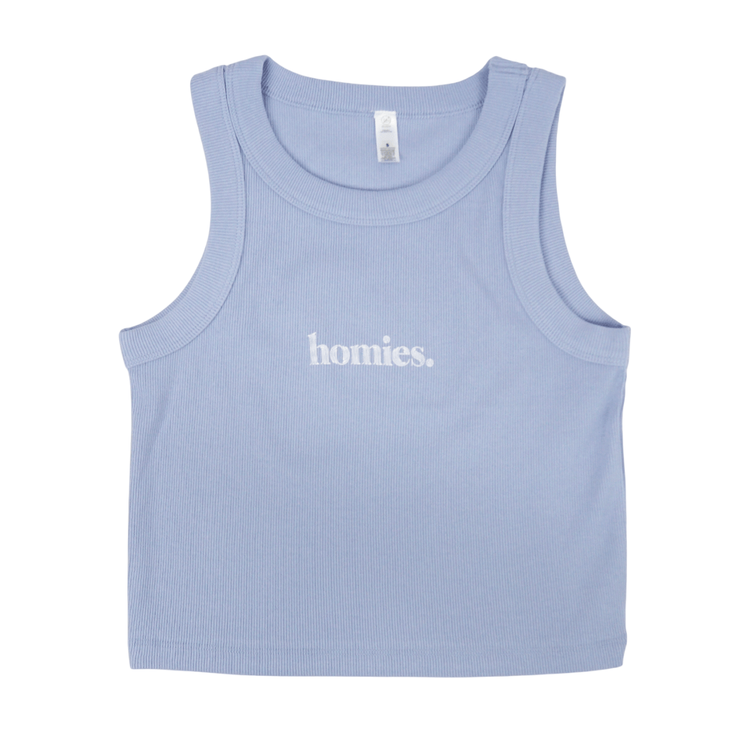 HOMIES W SERIF 2 ORGANIC CROP TANK - Boutique Homies