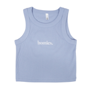 HOMIES W SERIF 2 ORGANIC CROP TANK - Boutique Homies