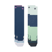 Ensemble de deux paires de bas pour femme Stance Two Tone Navy — deux paires à plat, une marine et une à blocs de couleurs.