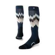 Bas de neige pour femme Stance Thompson Mid Wool Black Heather, motif à chevrons — paire présentée en volume.