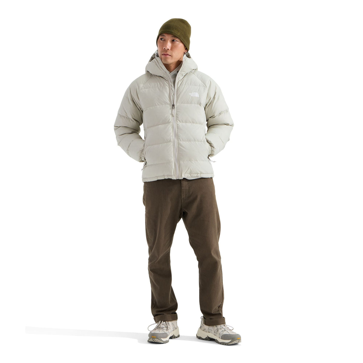 The North Face Hydrenalite Down Hoodie Cumulus Cloud — vue complète sur mannequin