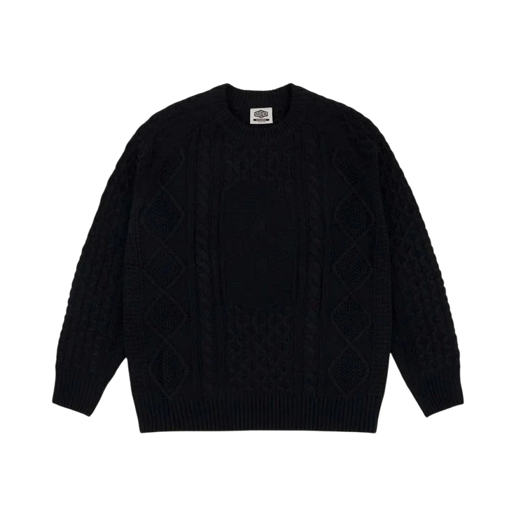 SOUVENIR ENGINEERED CABLE KNIT SWEATER