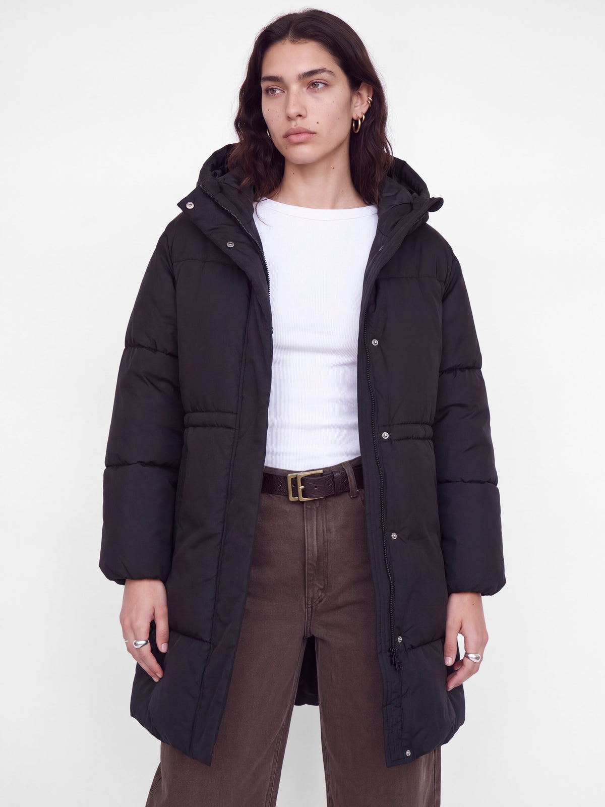 JJXX JXMaeve Puffer Jacket Black — porté de face