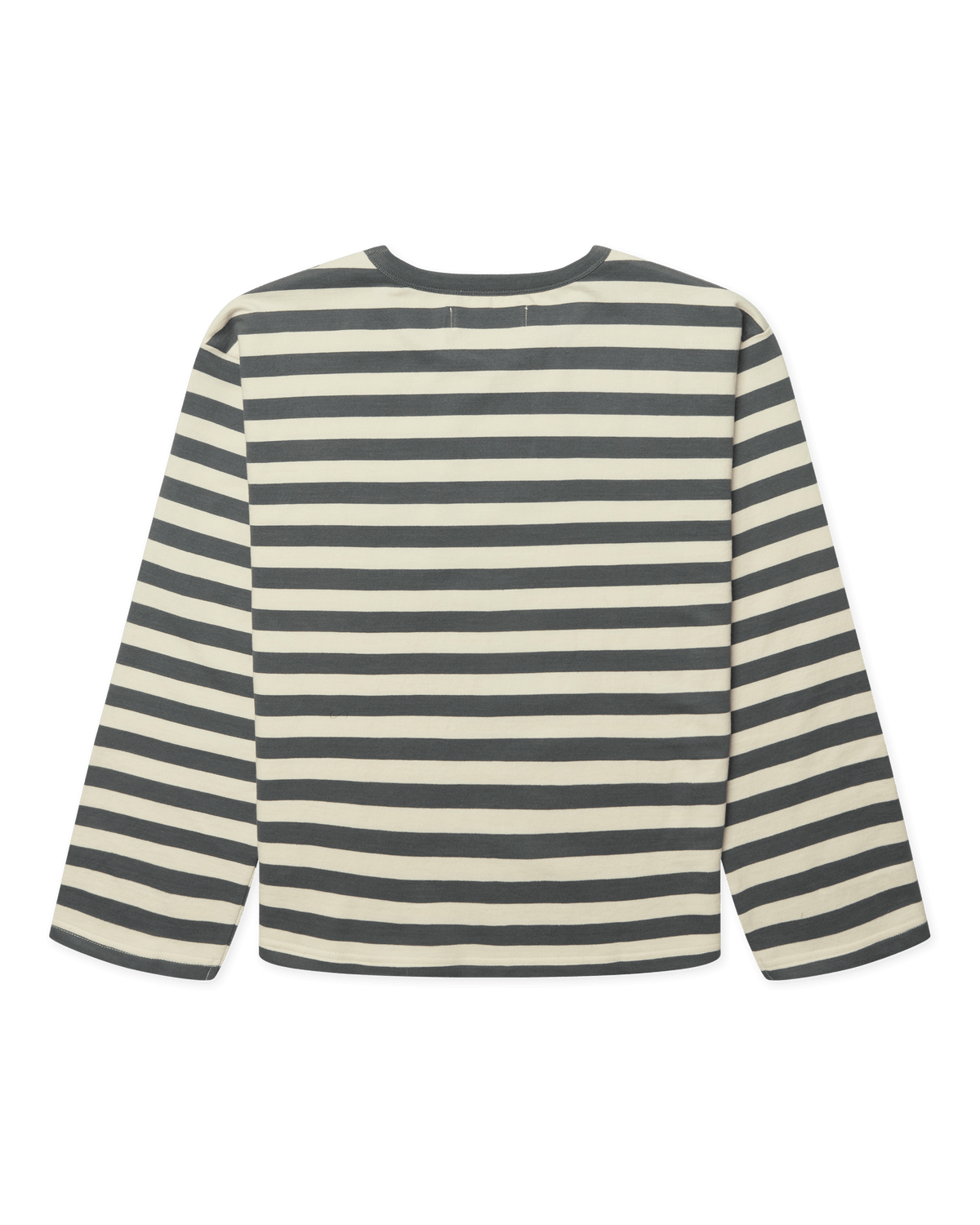Woodbird Joul Wide Sleeve Stripe Tee — White/Slate Blue — photo originale 4