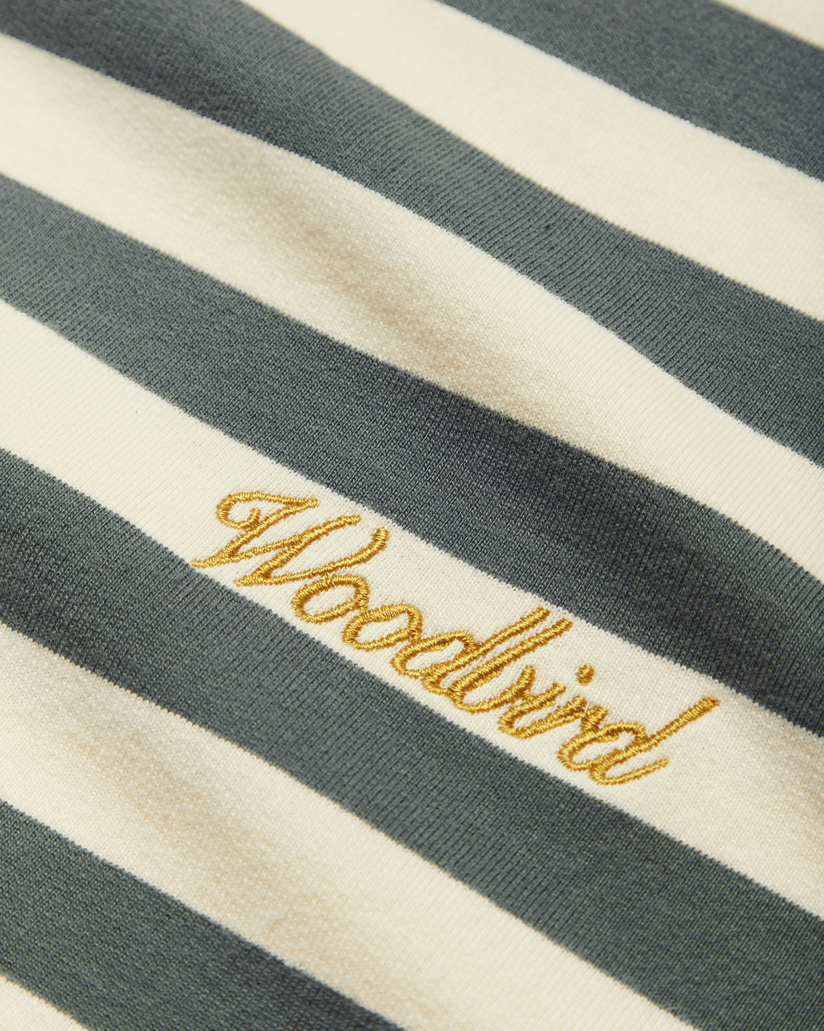 Woodbird Joul Wide Sleeve Stripe Tee — White/Slate Blue — photo originale 6