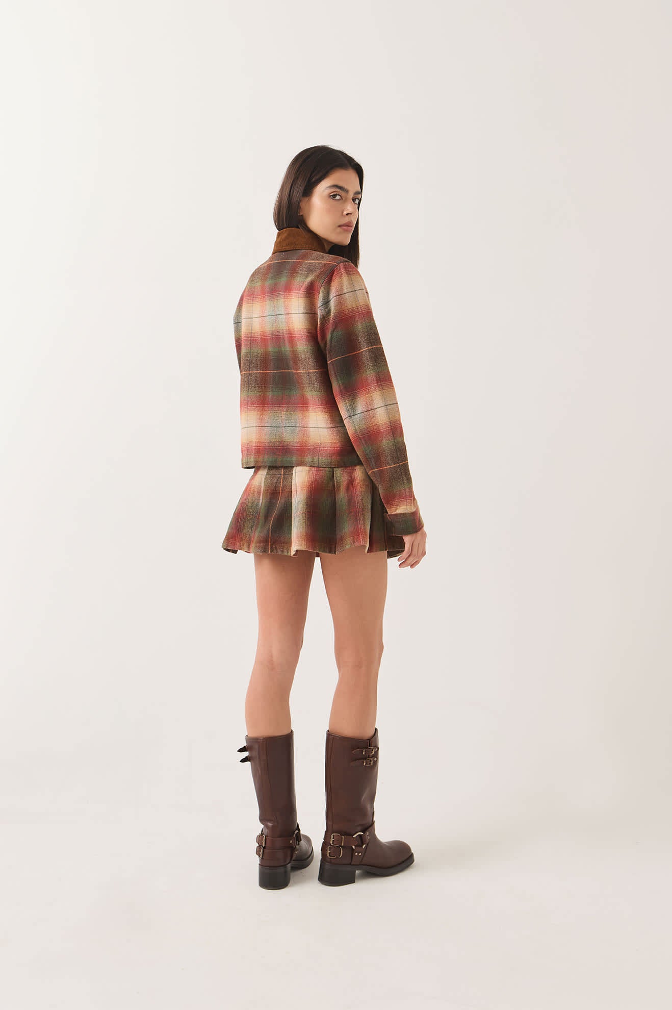 Brixton W Pleated Mini Skirt Multi Shadow - vue 4