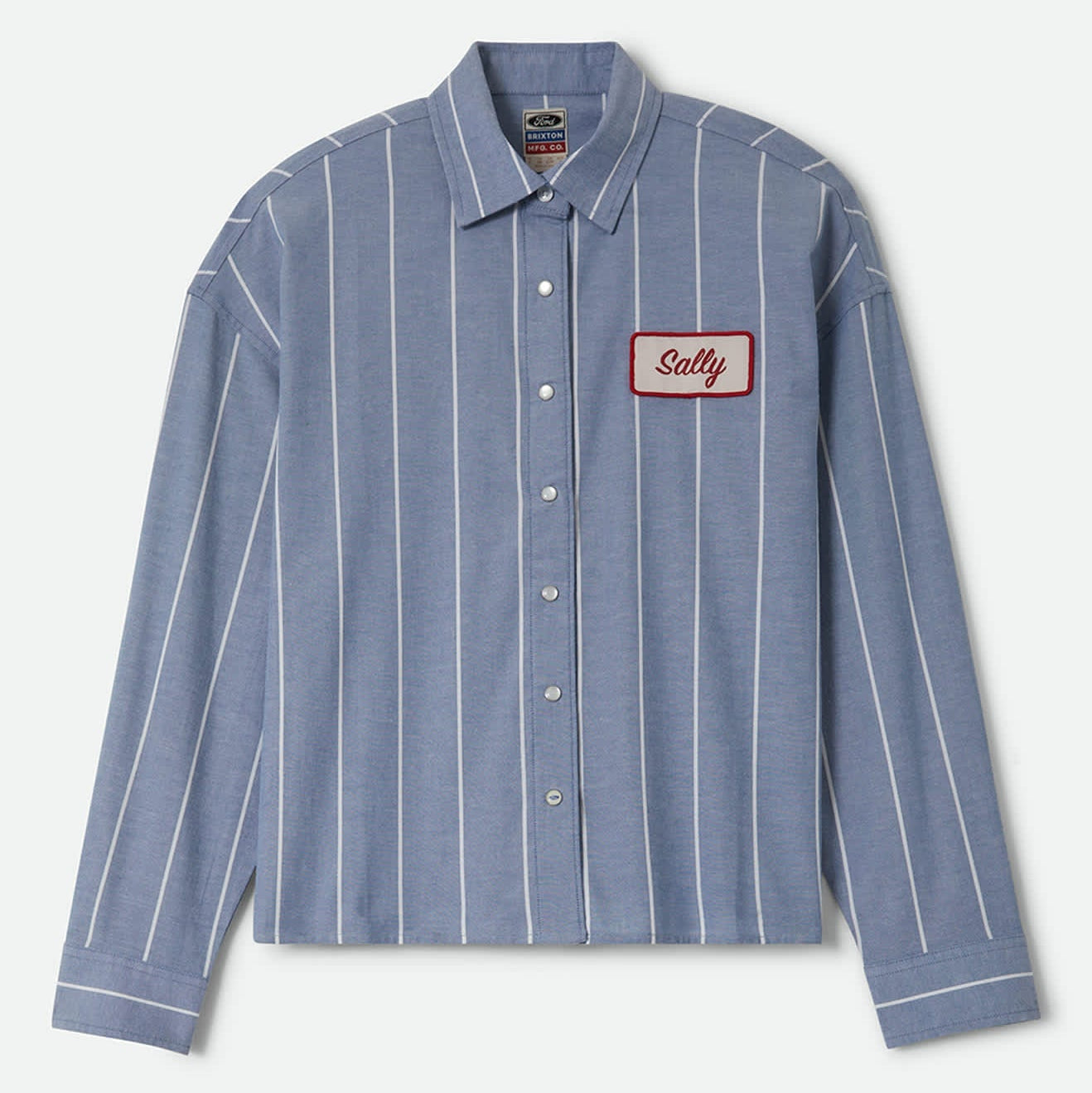 BRIXTON X FORD W MUSTANG SALLY LS SHIRT - Blue Chambray/Stripe