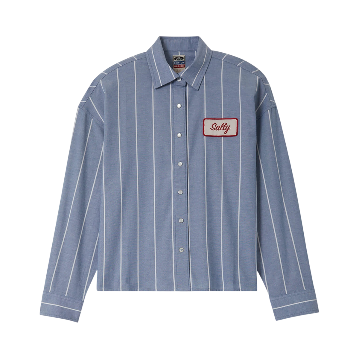 BRIXTON X FORD W MUSTANG SALLY LS SHIRT - Blue Chambray/Stripe