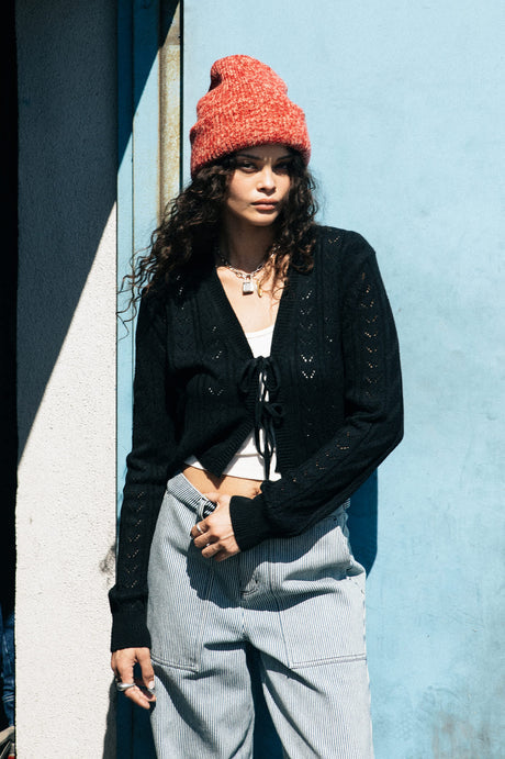 BRIXTON W CROPPED POINTELLE TIE CARGIDAN 