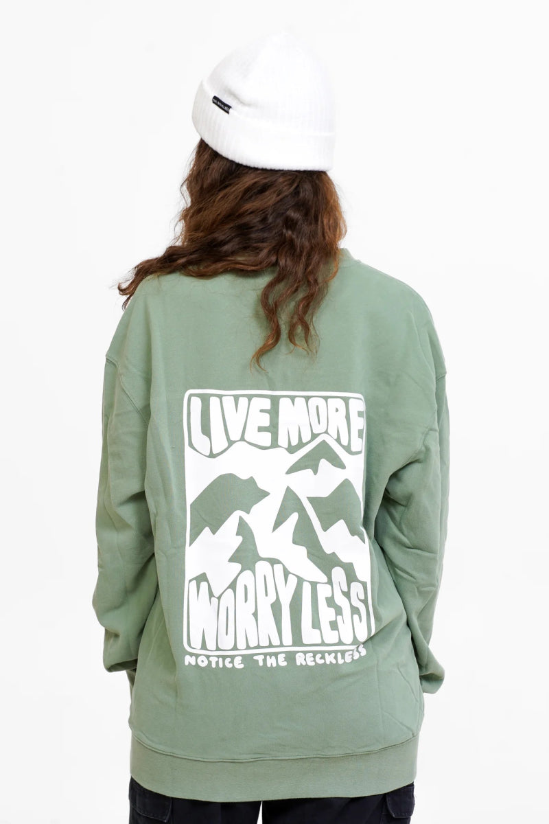 NOTICE THE RECKLESS W LIVE MORE CREWNECK - Boutique Homies