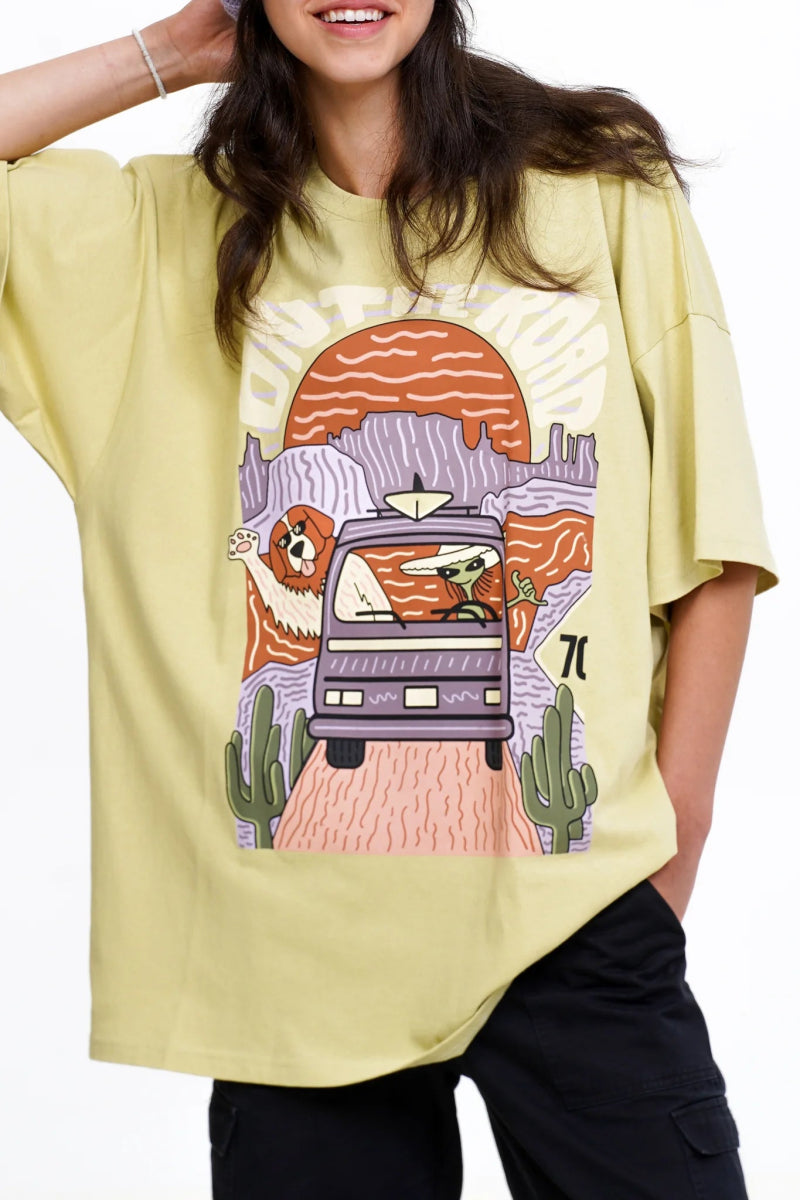 NOTICE THE RECKLESS W ON THE ROAD OVERSIZED TEE - Boutique Homies
