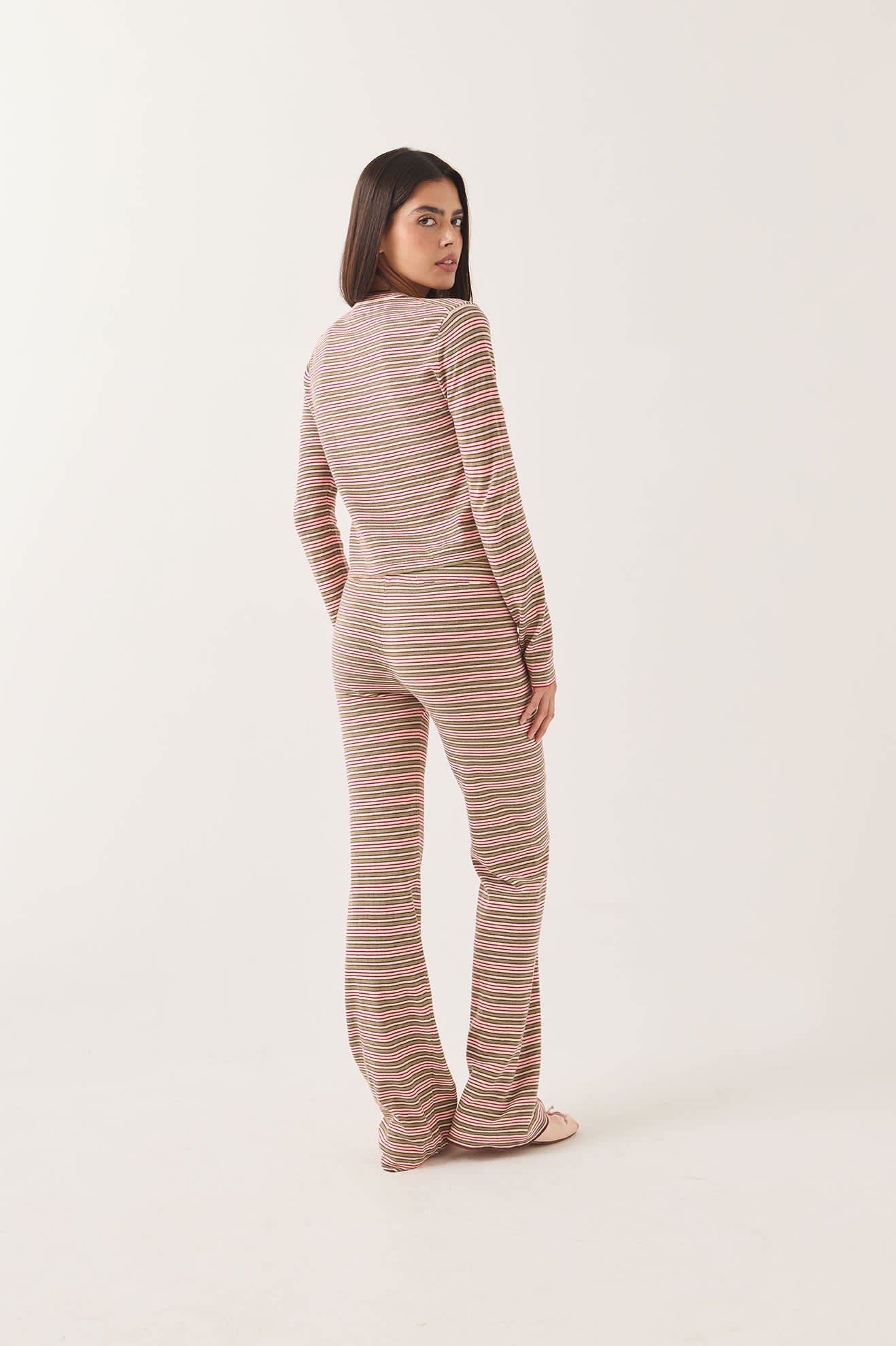 Brixton W Bixby LW Cardigan Green Multi Stripe - vue 4