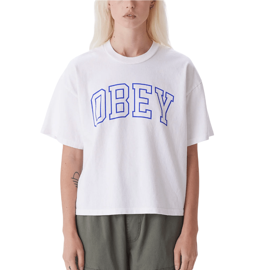 OBEY W COLLEGIATE OBEY TEE - Boutique Homies