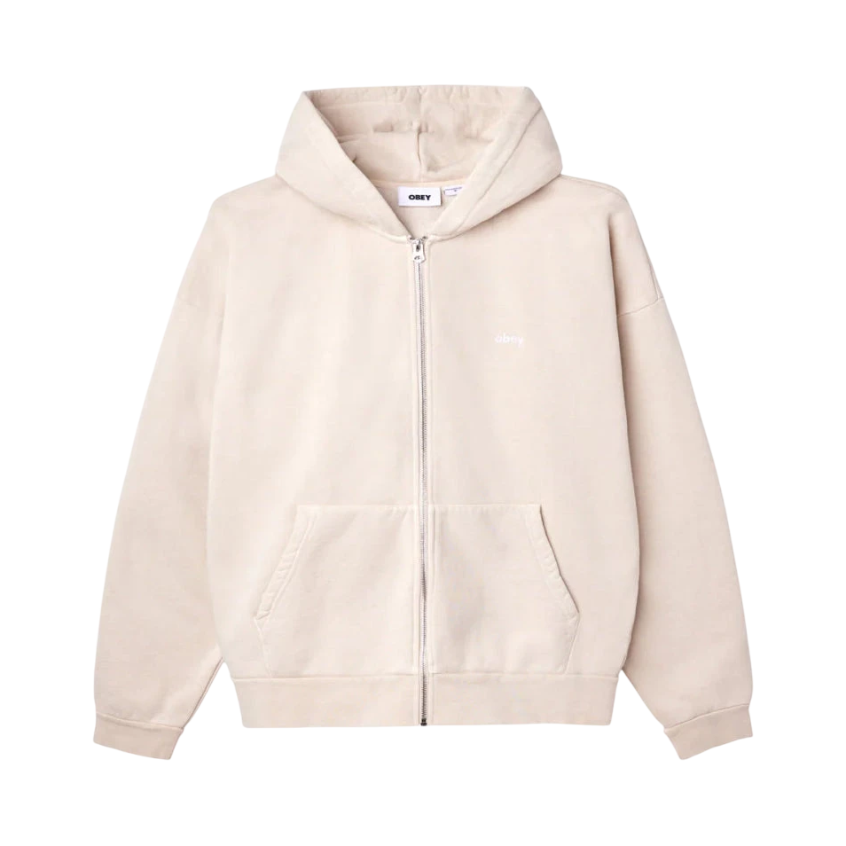 OBEY W LOWERCASE PIGMENT ZIP HOOD - Boutique Homies