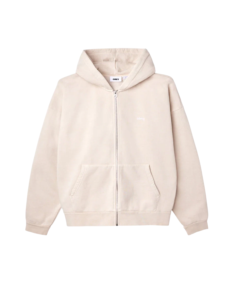 OBEY W LOWERCASE PIGMENT ZIP HOOD - Boutique Homies