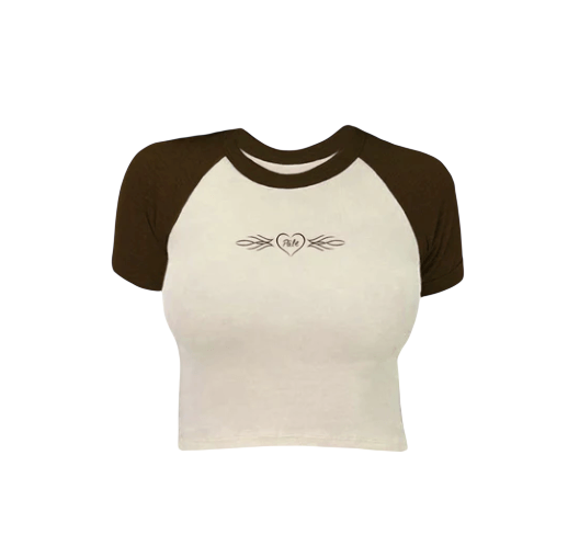 PÂLE W HEART CROP TEE - Boutique Homies