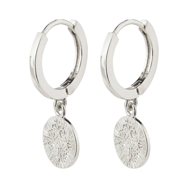 PILGRIM NOMAD COIN HUGGIE HOOP EARRINGS