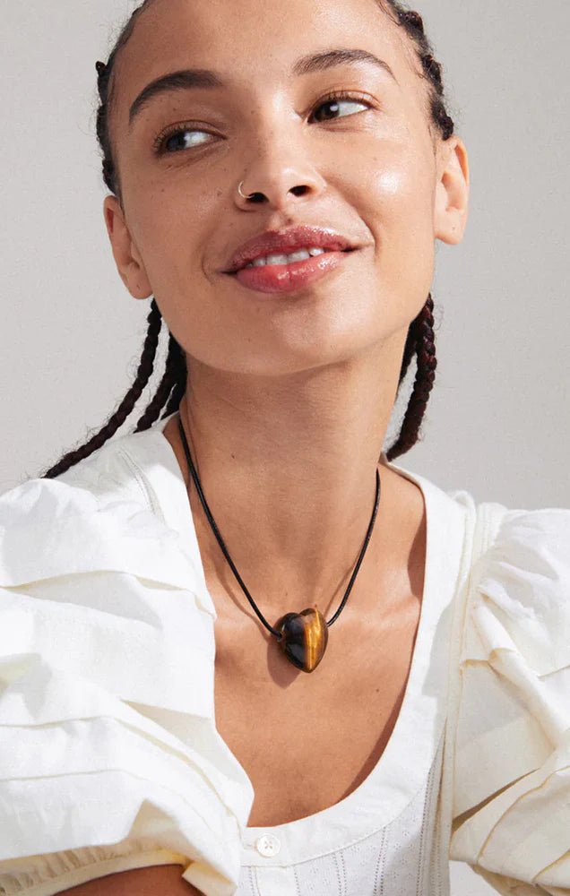PILGRIM STAY TIGER EYE NECKLACE - Boutique Homies