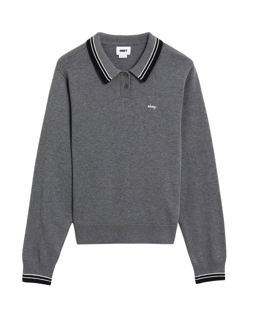 OBEY W GOALIE POLO SWEATER
