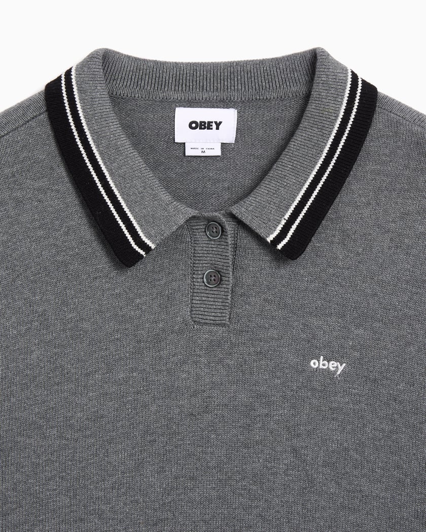 OBEY W GOALIE POLO SWEATER