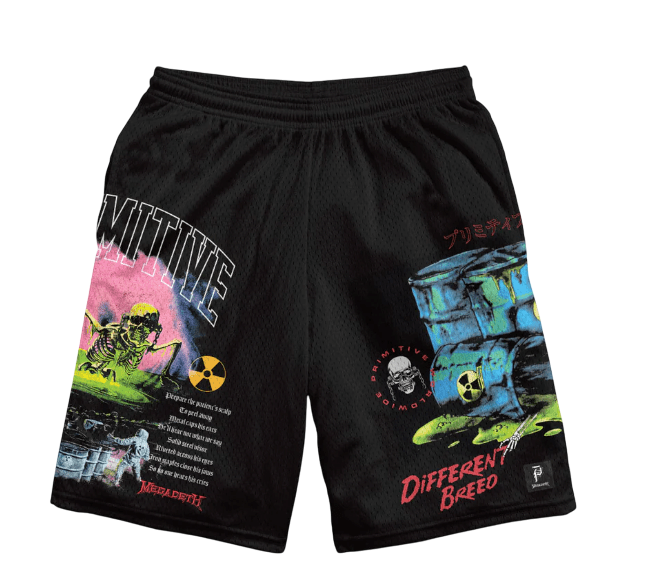 PRIMITIVE X MEGADETH BIRTH MESH SHORTS - Boutique Homies