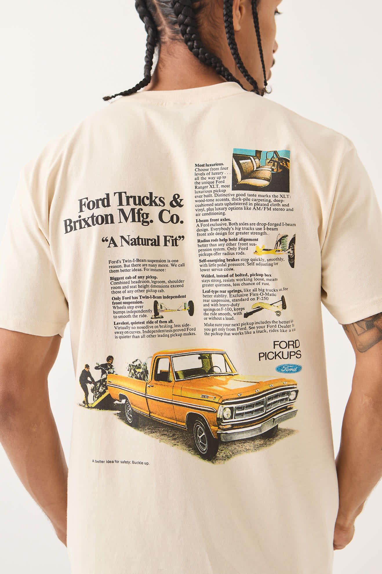 BRIXTON X FORD 71 PICKUP S/S TEE - Wimbledon White