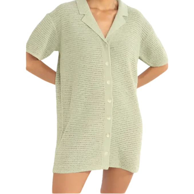 RHYTHM W ABBY KNIT SHIRT DRESS 