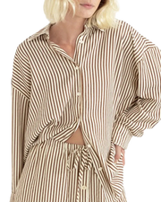 RHYTHM W COVE STRIPE OVERSIZED LONG SLEEVE SHIRT