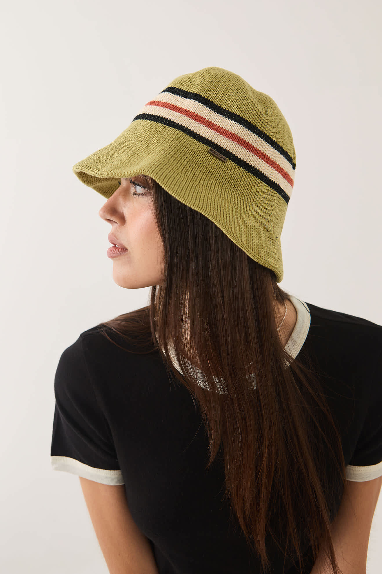 Brixton W Redding Knit Packable Hat Green Multi Stripe - vue 3