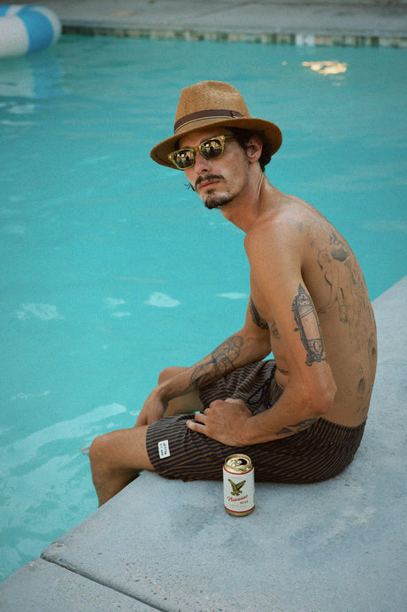 BRIXTON ROMA STRAW FEDORA 