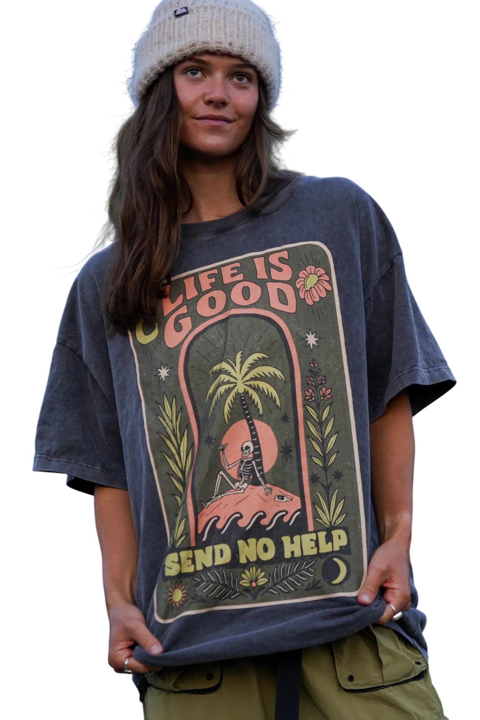 NOTICE THE RECKLESS SEND NO HELP OVERSIZED TEE