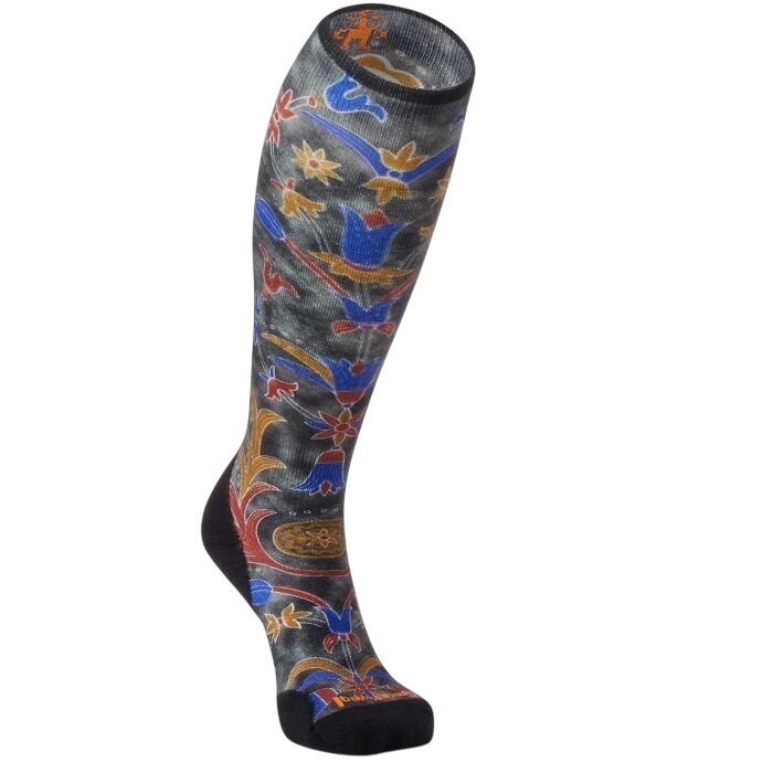 SMARTWOOL W SKI TARGETED CUSHION ROYAL FLORAL OTC SOCKS - Boutique Homies