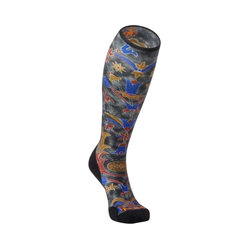 SMARTWOOL W SKI TARGETED CUSHION ROYAL FLORAL OTC SOCKS - Boutique Homies
