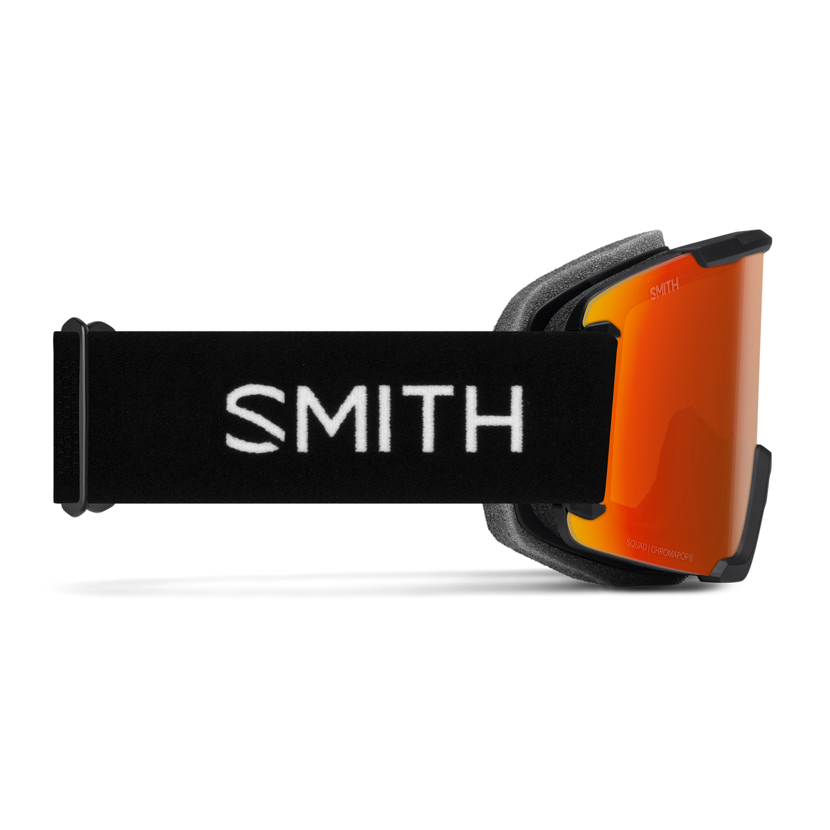 Masque SMITH Squad noir lentille ChromaPop Everyday Red Mirror, vue de profil