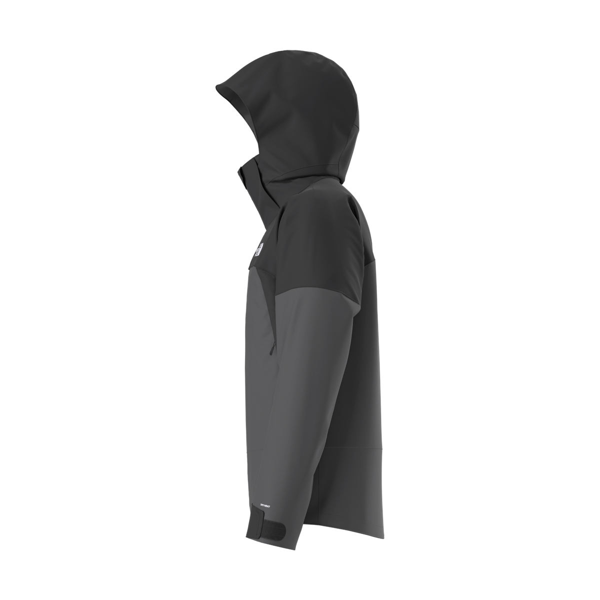 The North Face Chakal gris anthracite et noir, vue de profil