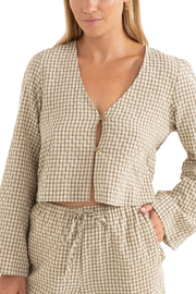 RHYTHM W LUCA CHECK BLOUSON TOP