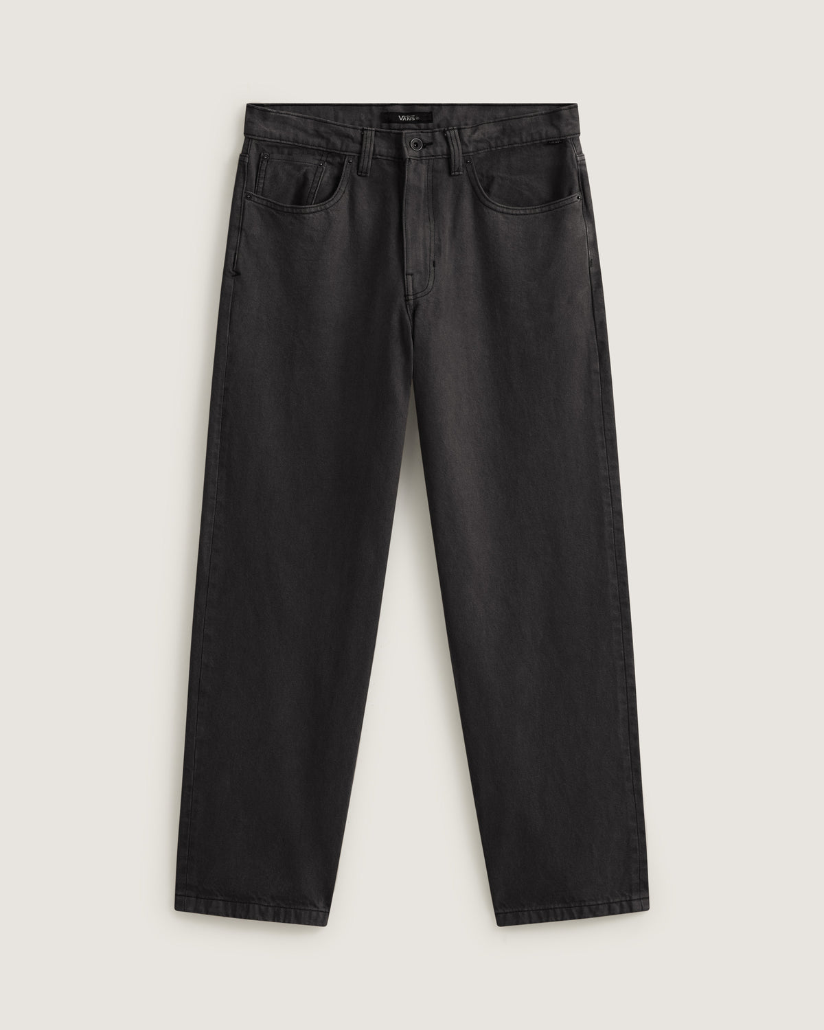 Vans Check-5 Loose Black Rinse, vue de face à plat.