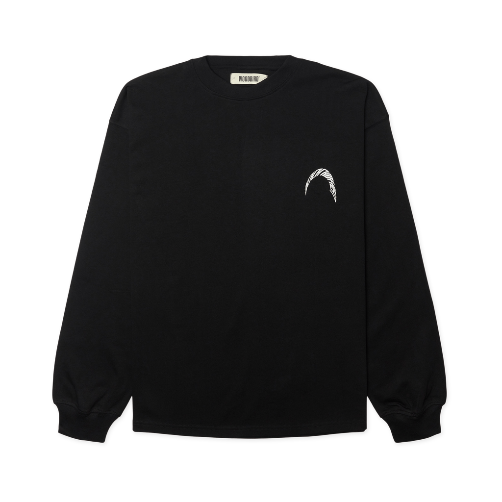 Woodbird Beam LS Warp Tee — noir — vue catalogue