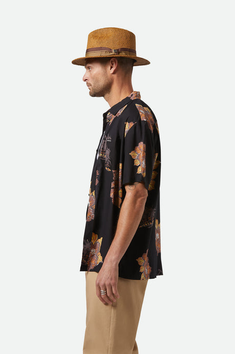 BRIXTON ROMA STRAW FEDORA 