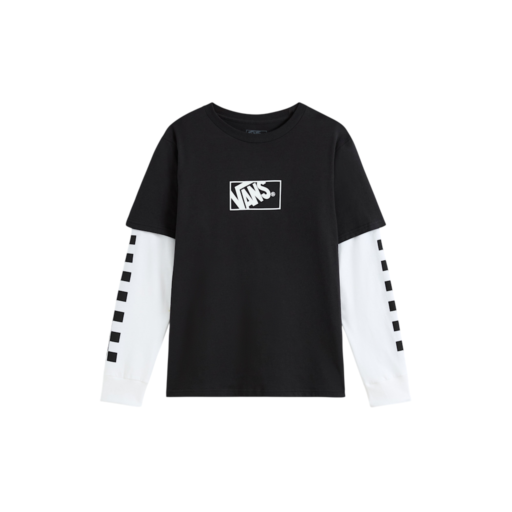 Vans Kids Tilted Twofer Long Sleeve Tee Black