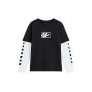 Vans Kids Tilted Twofer Long Sleeve Tee Black