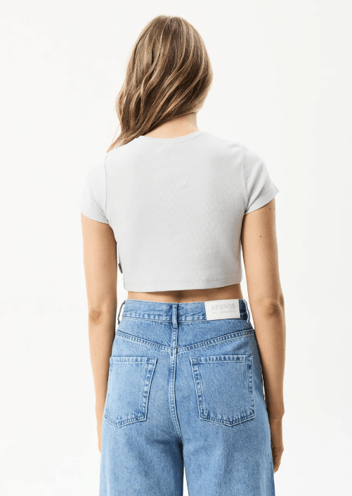 AFENDS HARLOW RECYCLED RIB CROPPED TEE - Boutique Homies